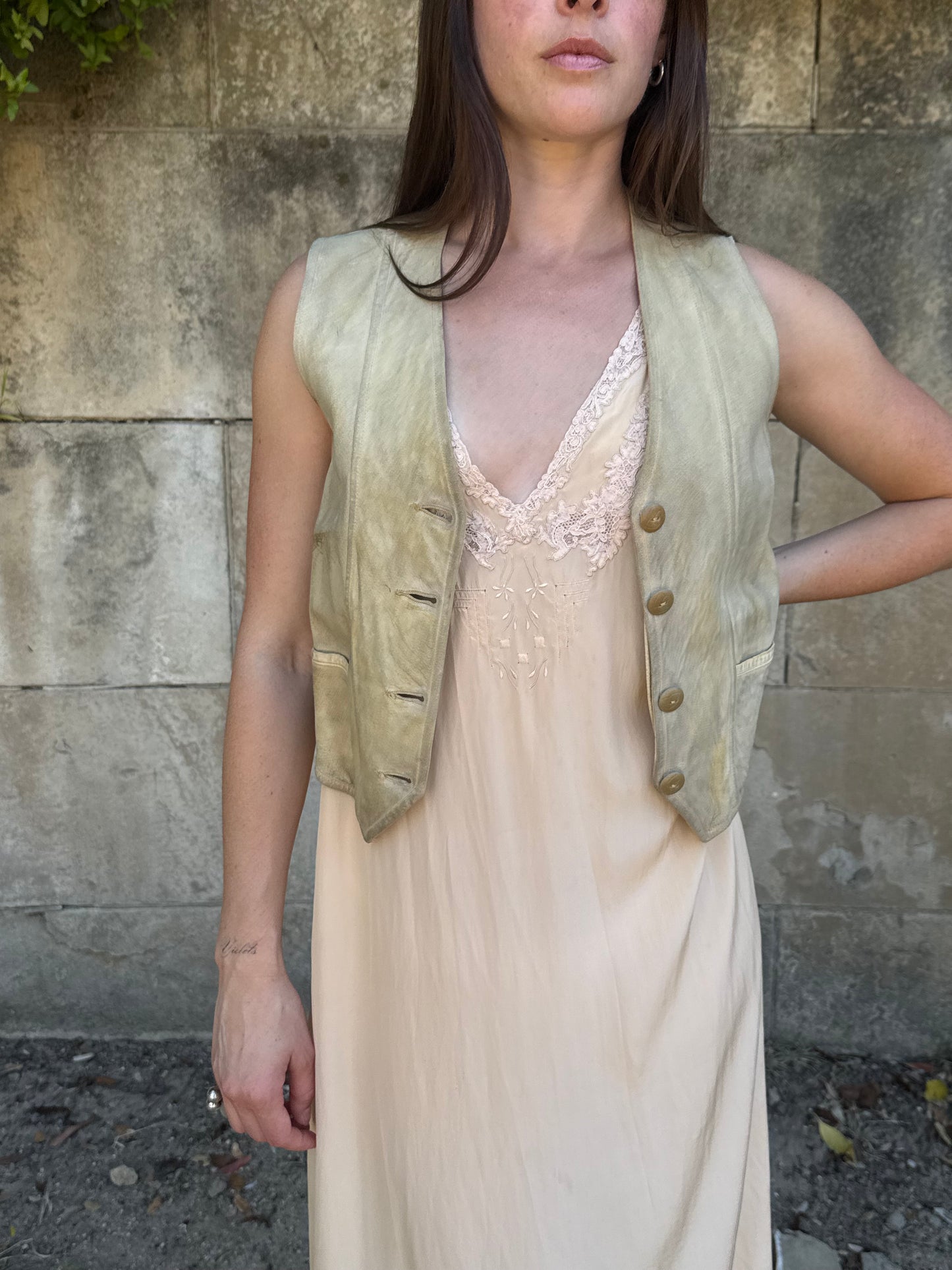 1930s Buckskin Buckle Back Vest