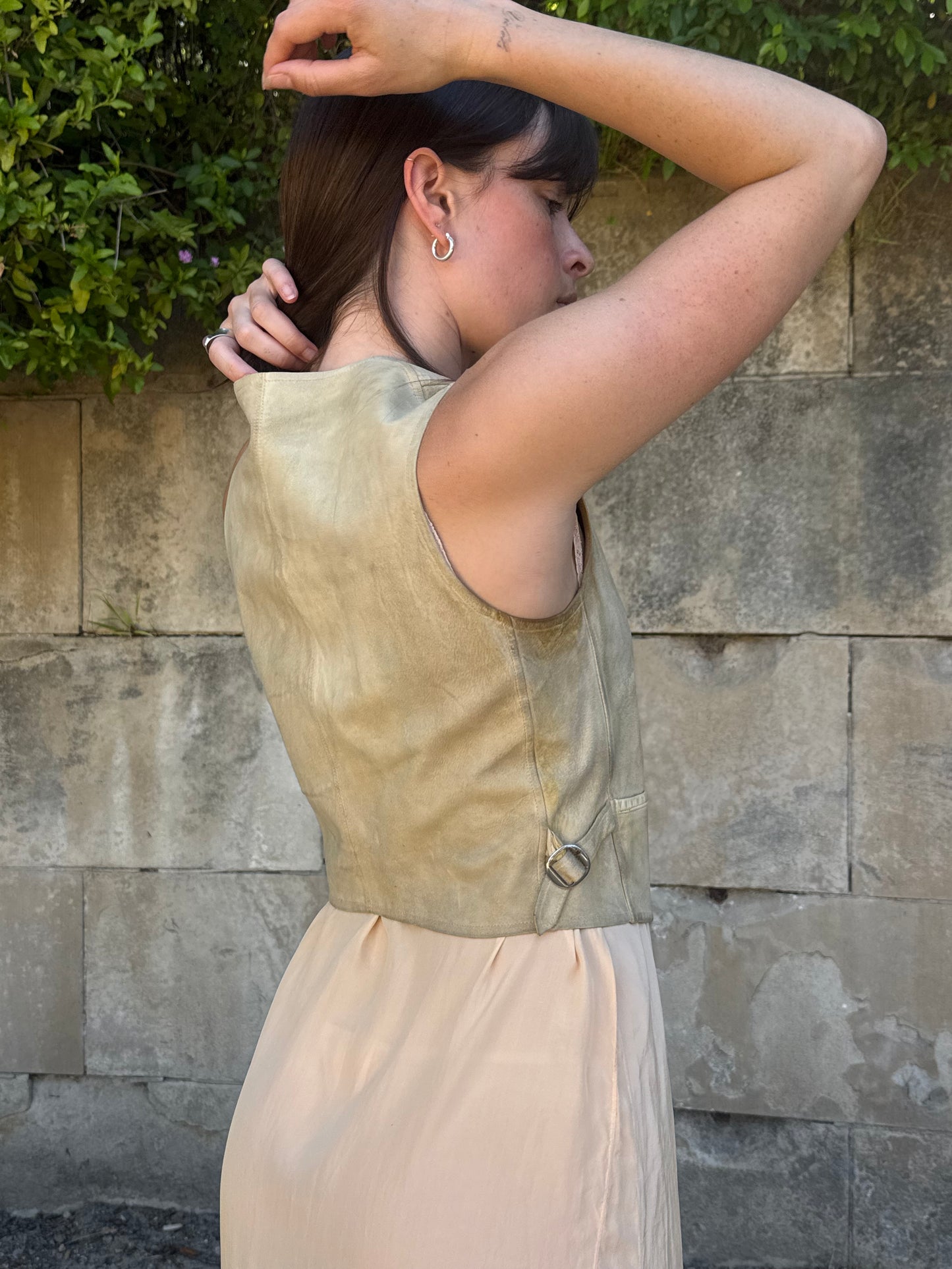 1930s Buckskin Buckle Back Vest