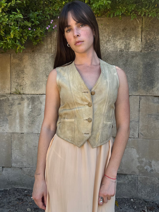 1930s Buckskin Buckle Back Vest