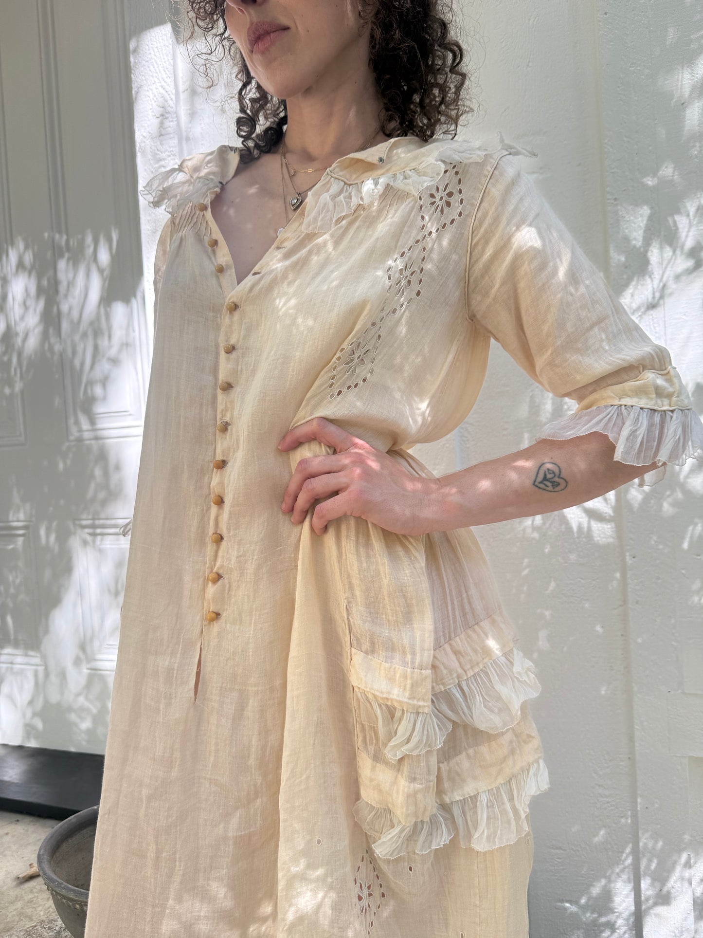 Edwardian Cotton Ruffled Tea Dress