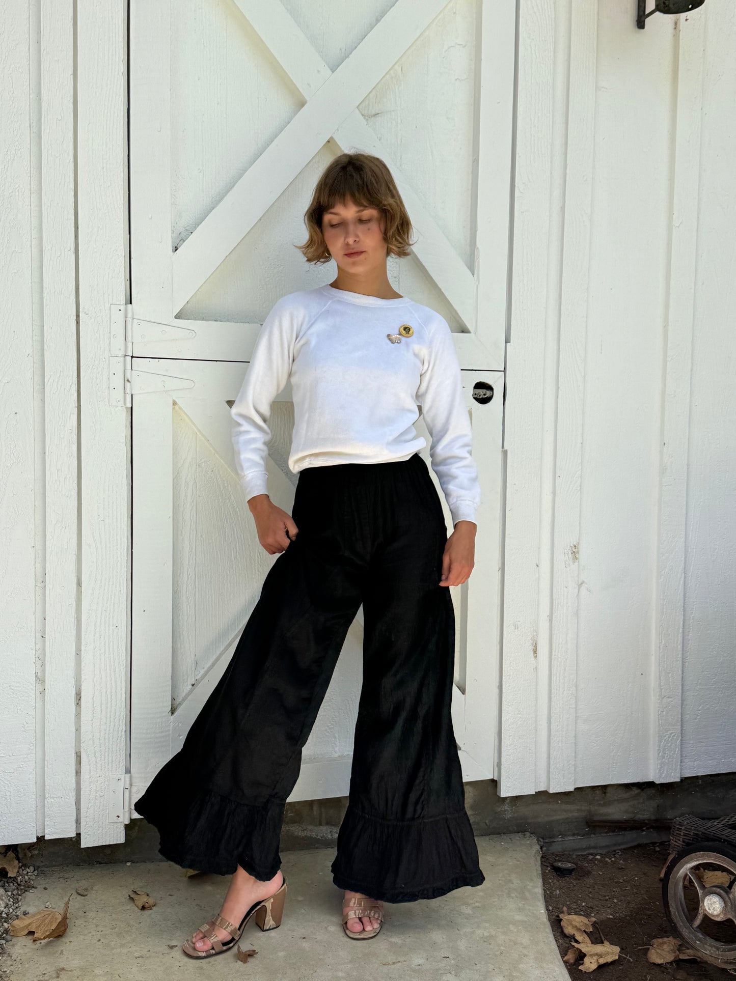 Victorian Black Cotton Ruffled Bloomers