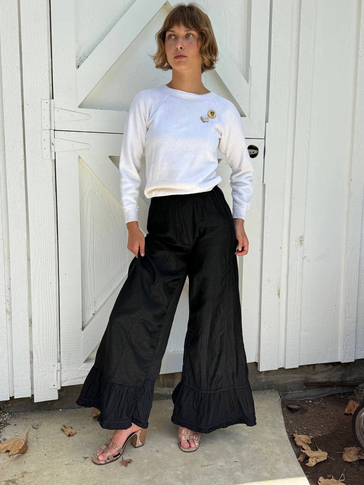 Victorian Black Cotton Ruffled Bloomers