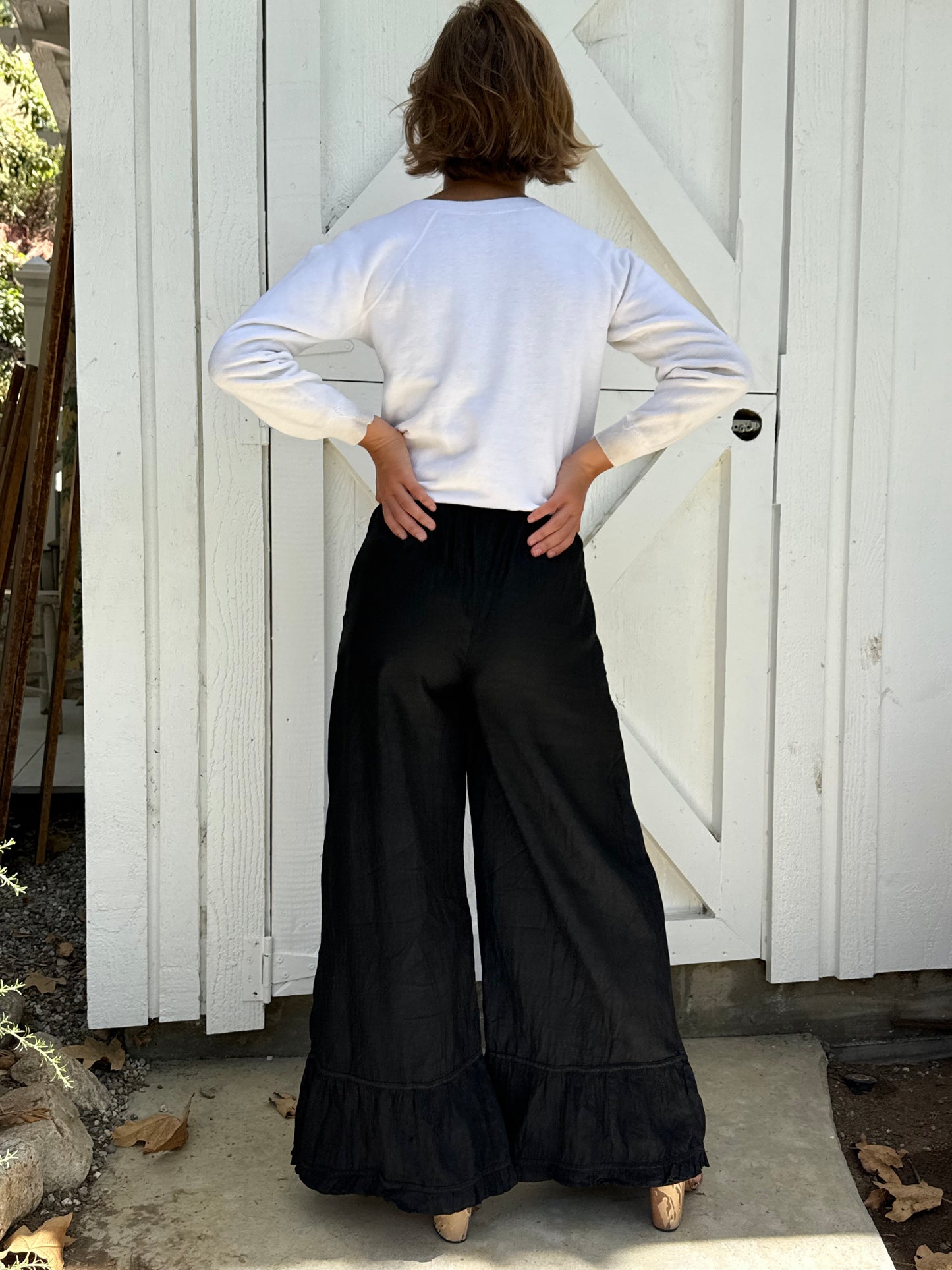 Victorian Black Cotton Ruffled Bloomers