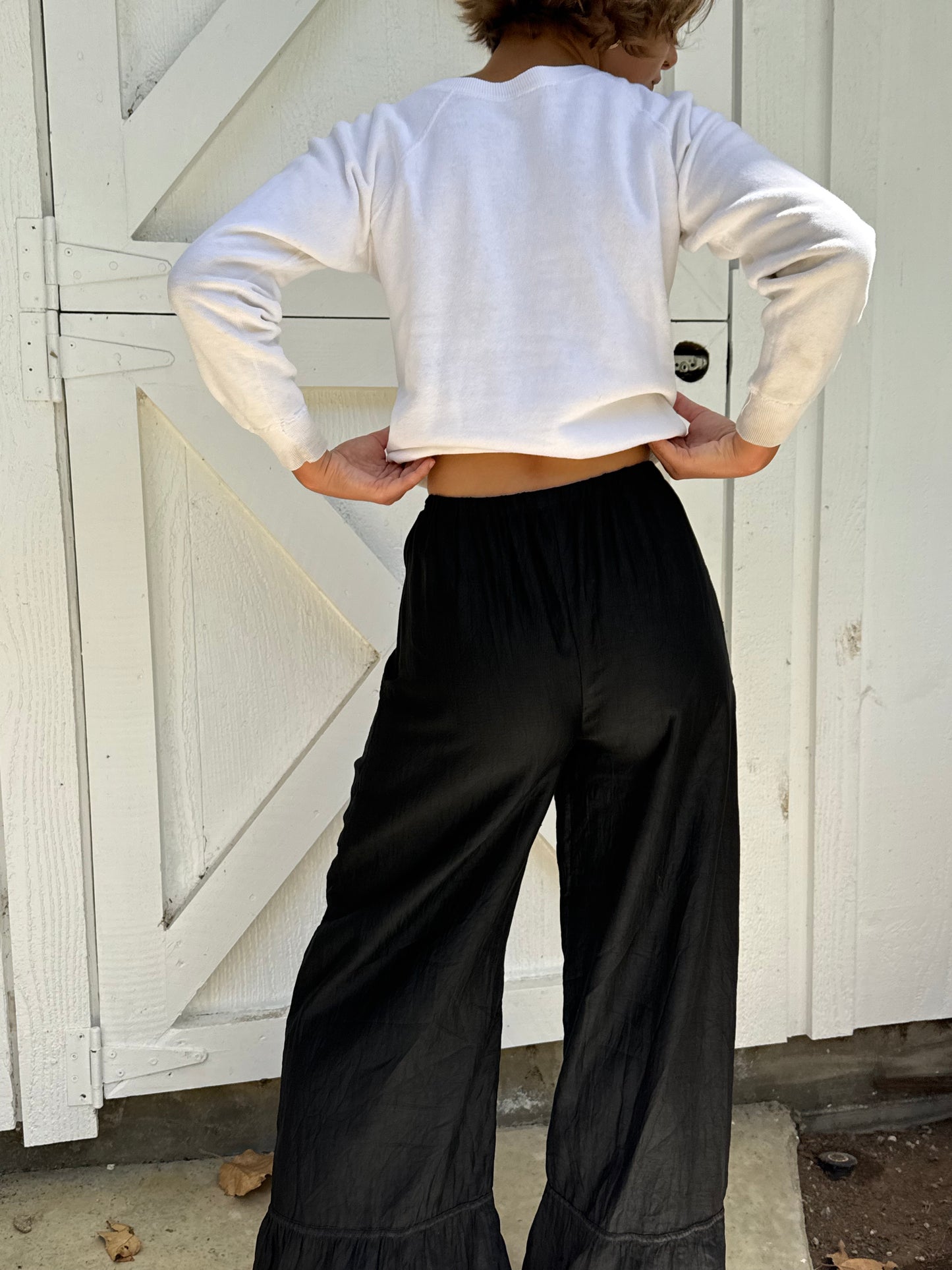 Victorian Black Cotton Ruffled Bloomers