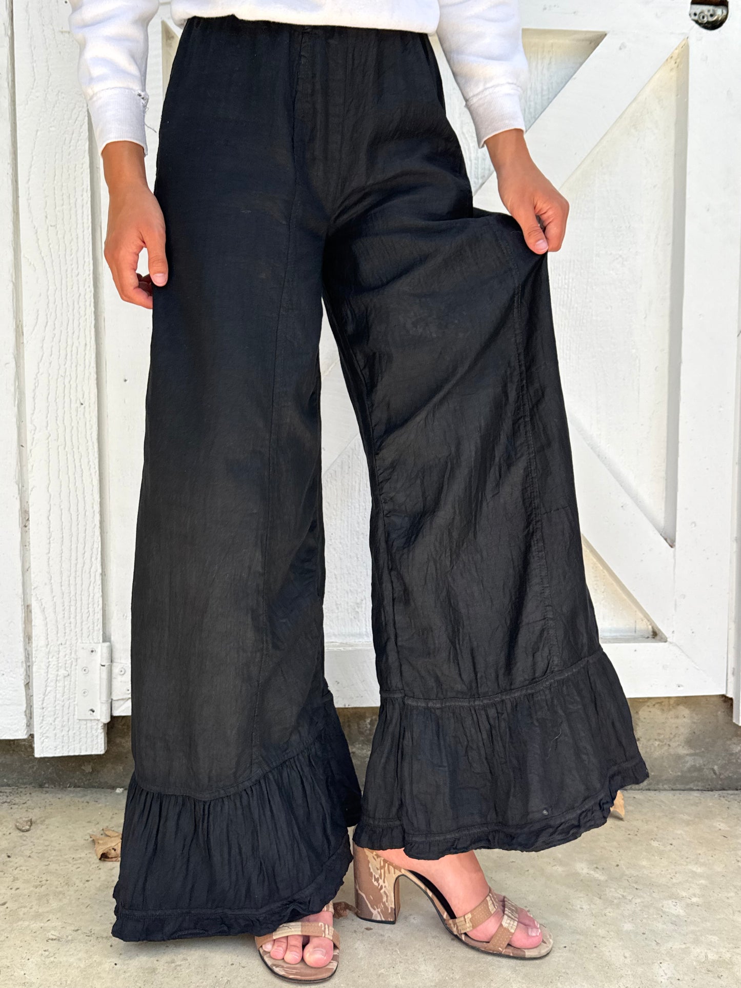 Victorian Black Cotton Ruffled Bloomers