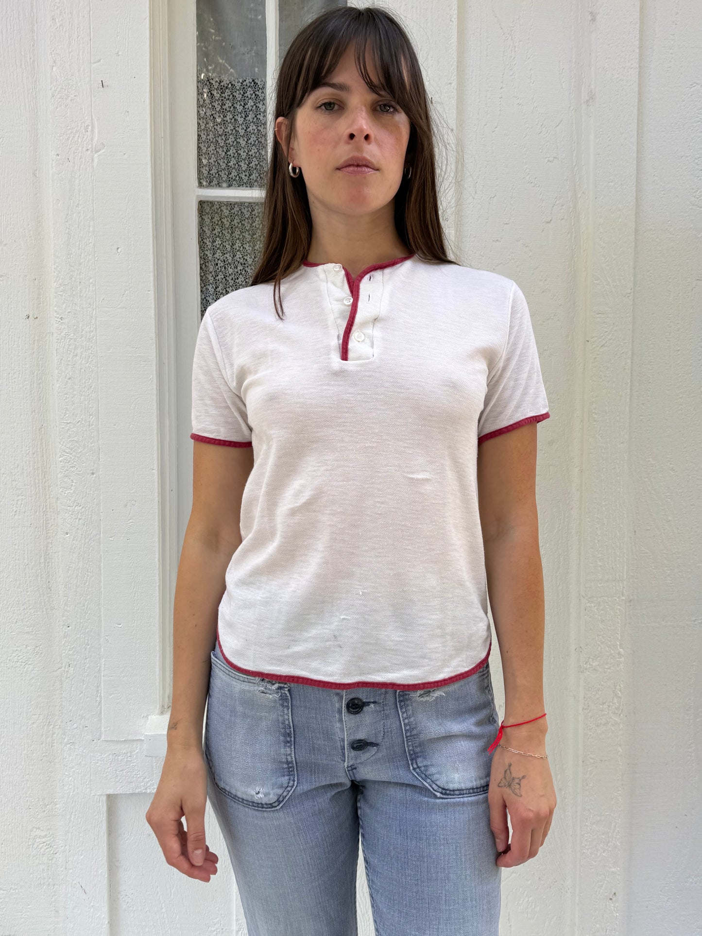 1960s Henley with Red Piping