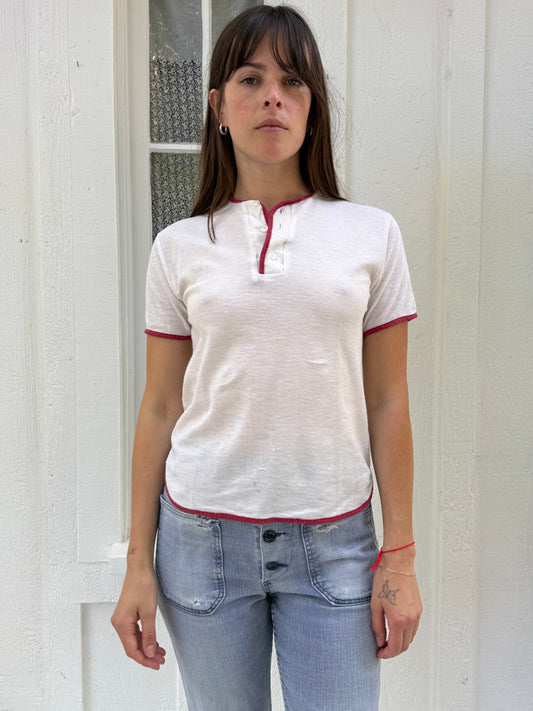 1960s Henley with Red Piping