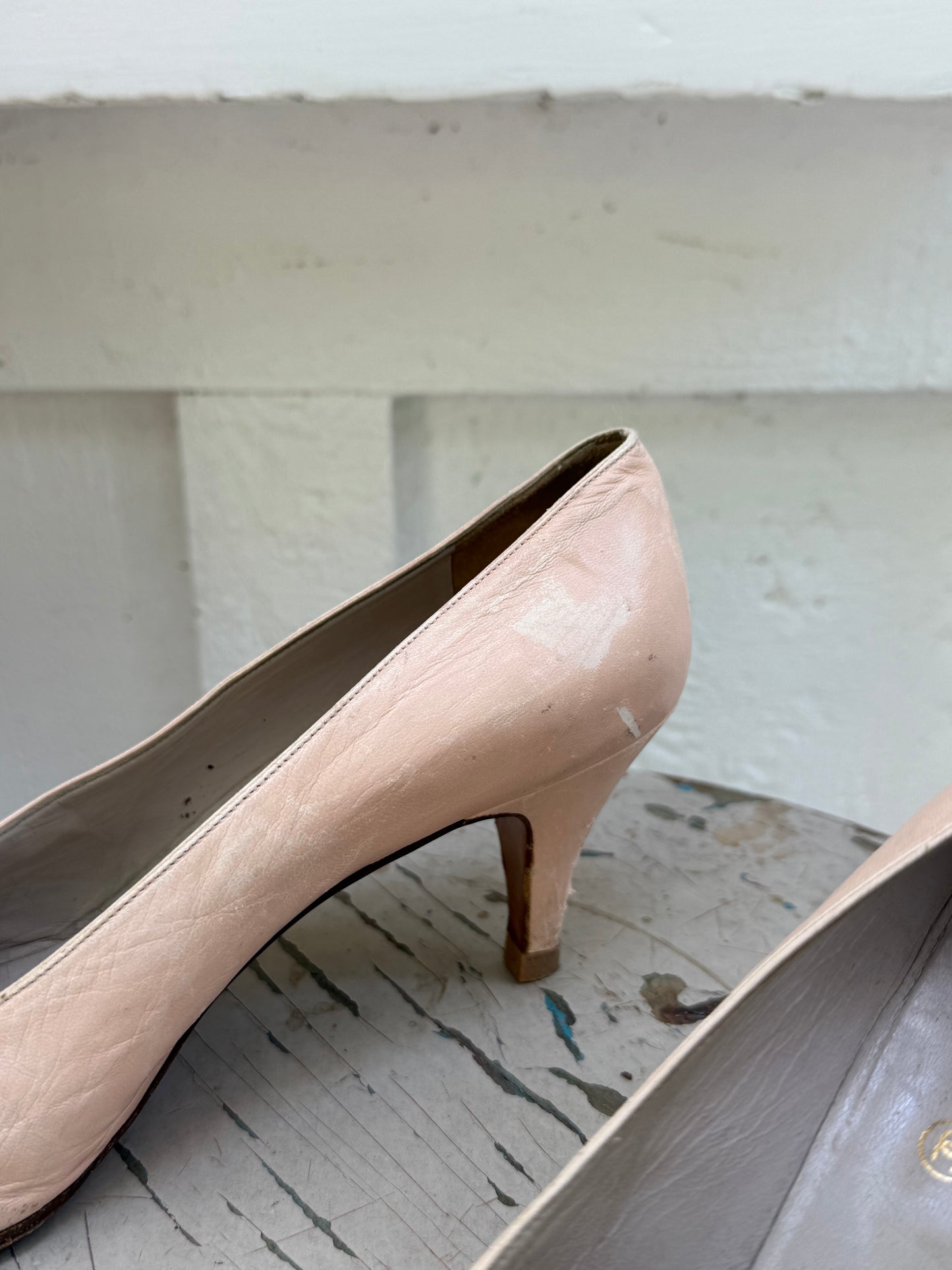 1980s Chanel Pink with Metallic Cap Toe Pumps