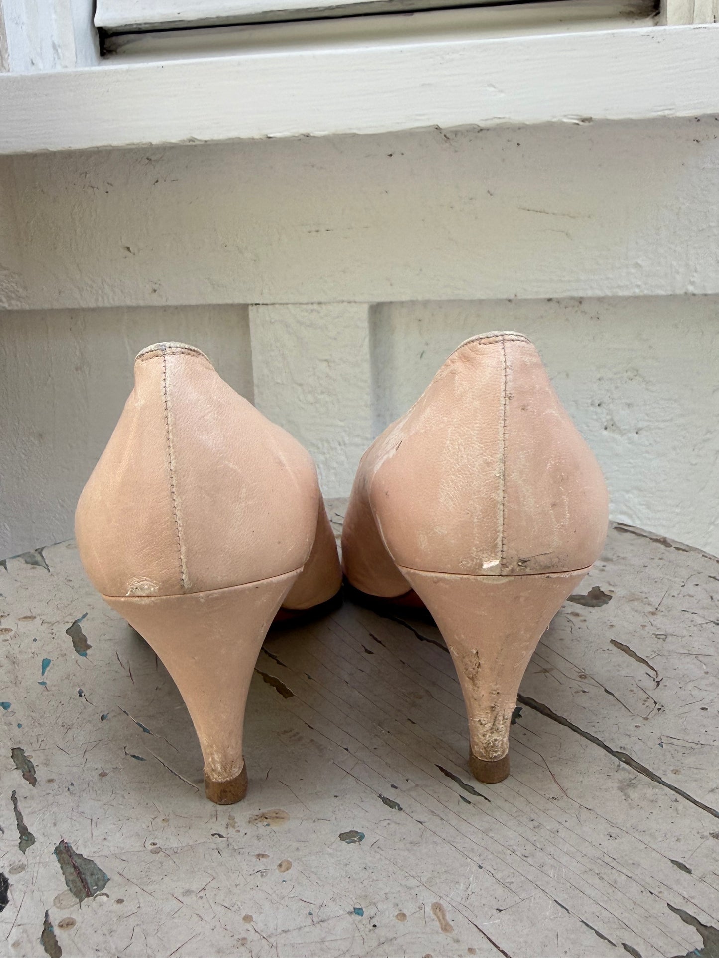 1980s Chanel Pink with Metallic Cap Toe Pumps