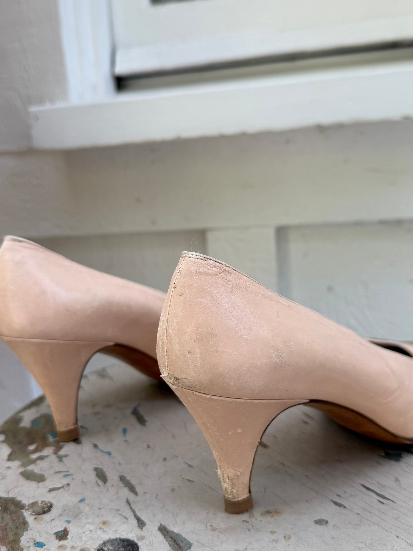 1980s Chanel Pink with Metallic Cap Toe Pumps