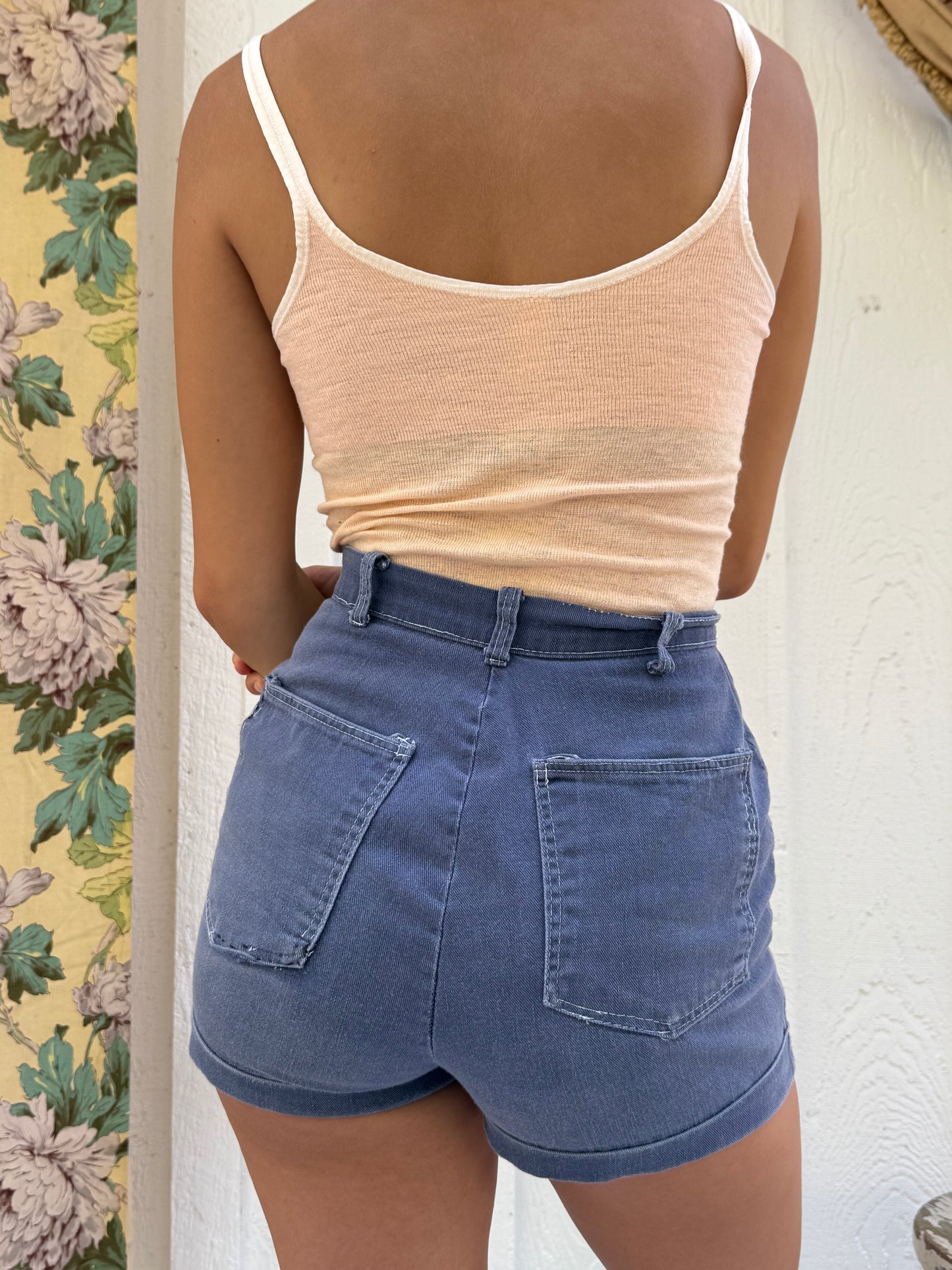 1970s Navy Cotton Sailor Shorts
