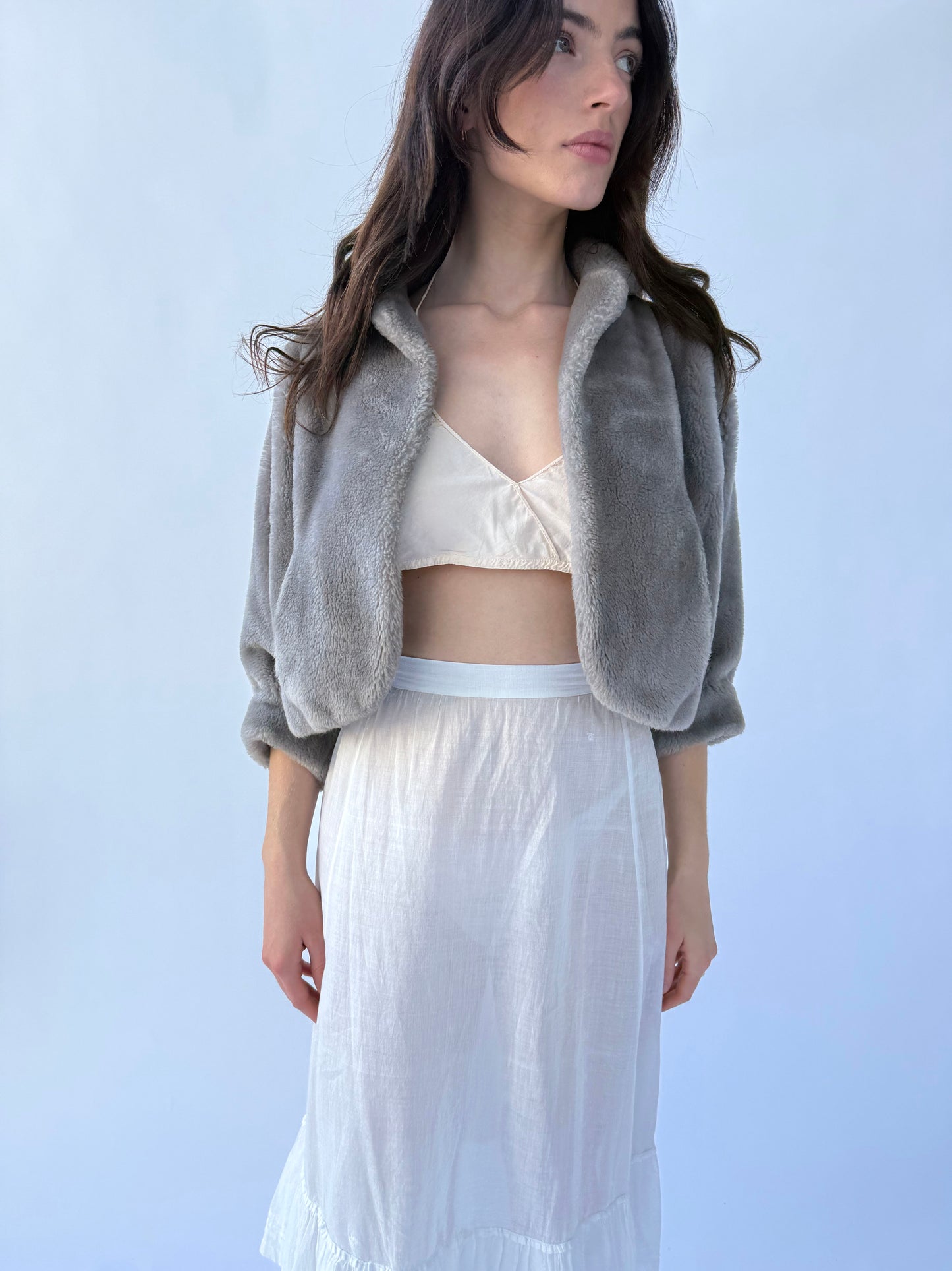 Victorian Cotton White Ruffle Hem Skirt