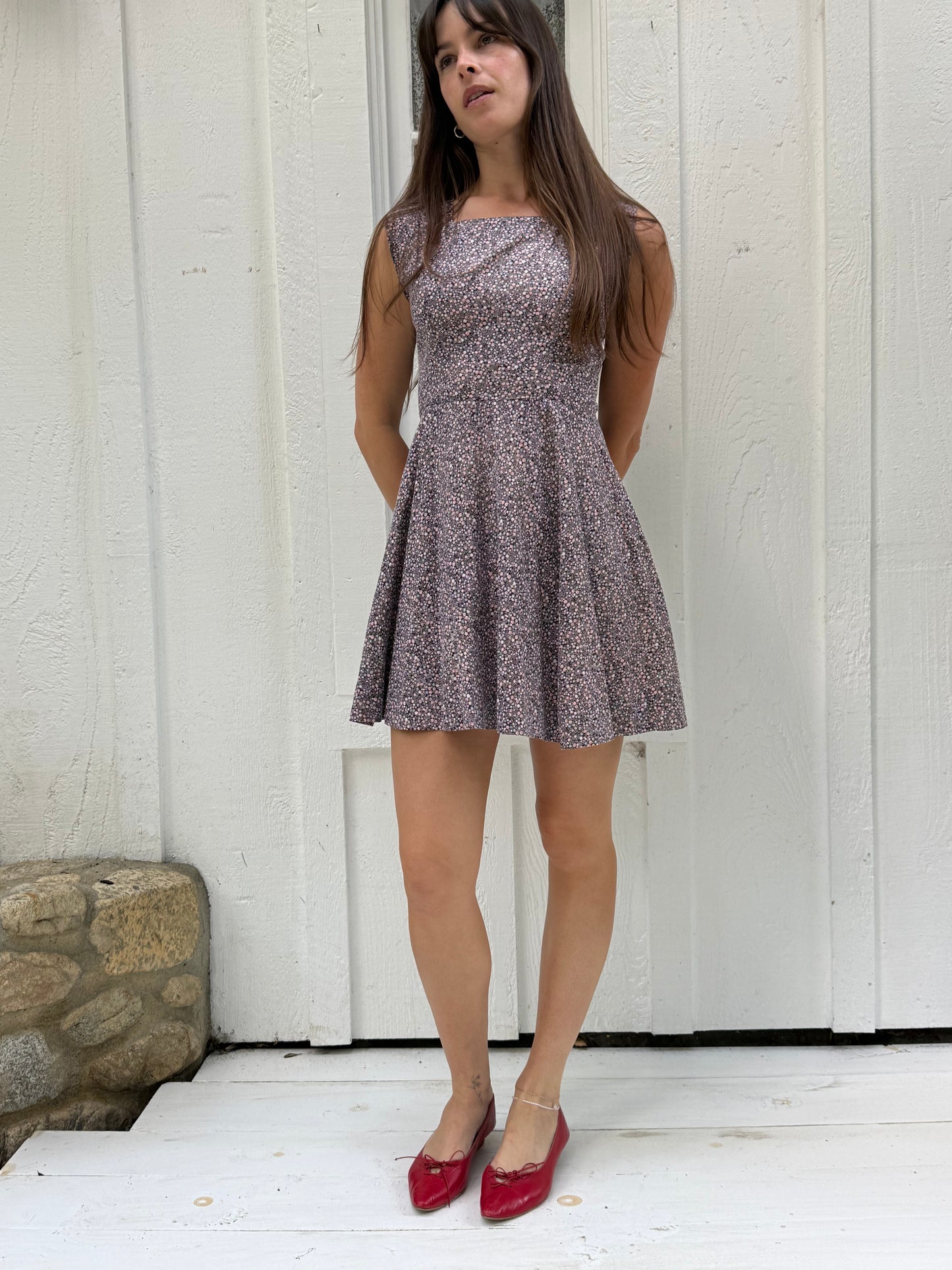 1960s Floral Cotton Mini Dress