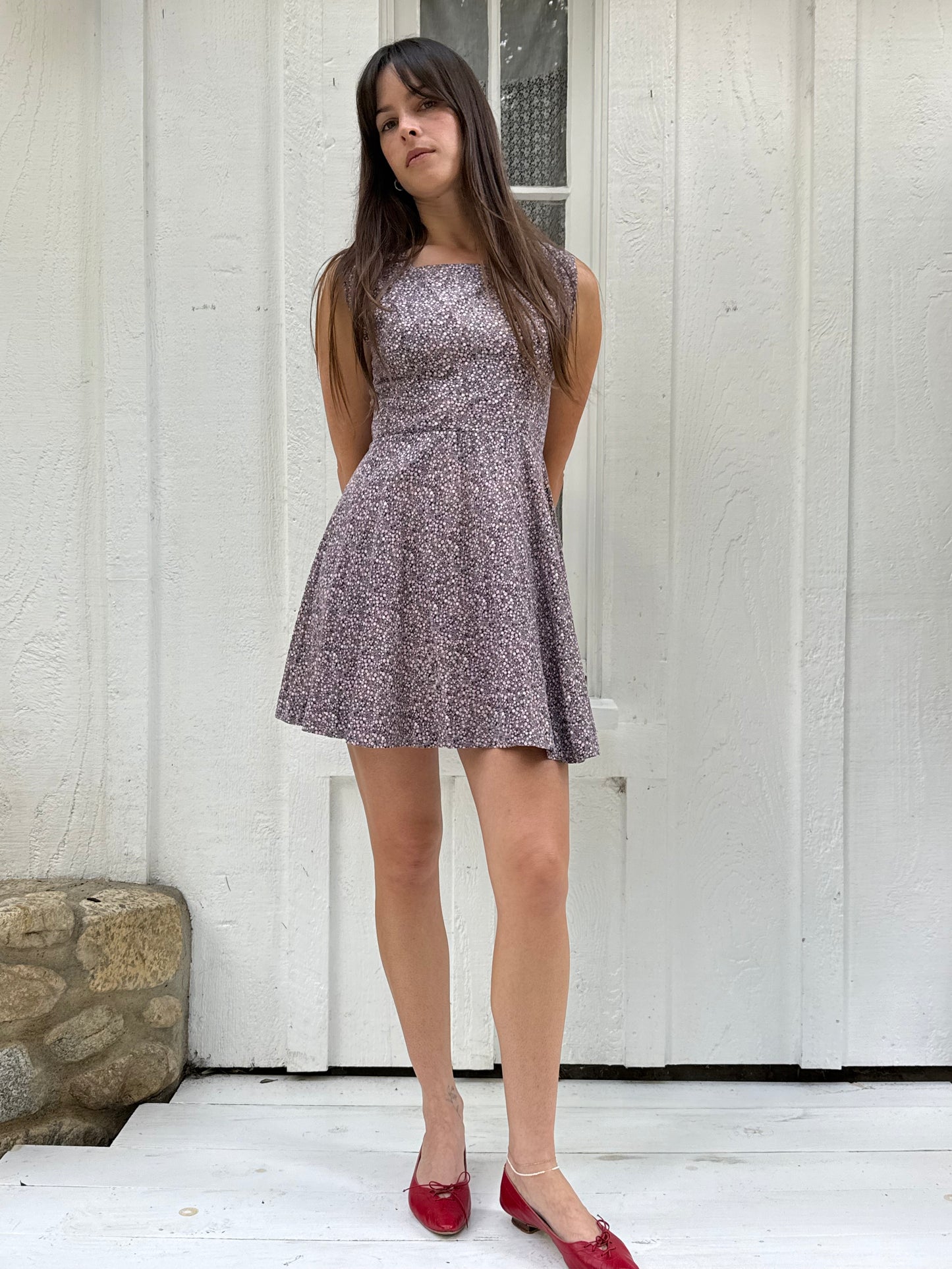 1960s Floral Cotton Mini Dress