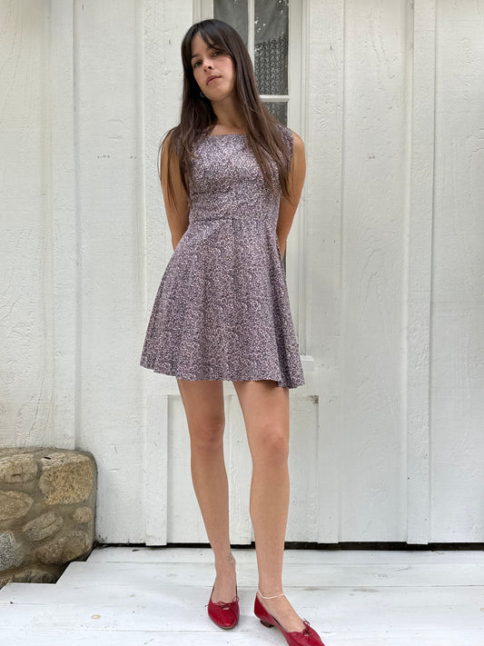1960s Floral Cotton Mini Dress