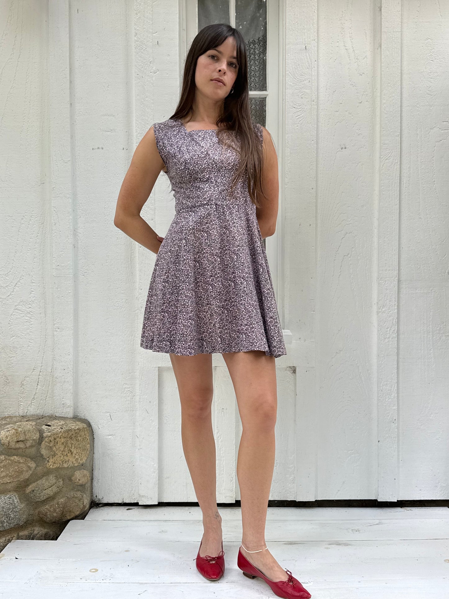 1960s Floral Cotton Mini Dress