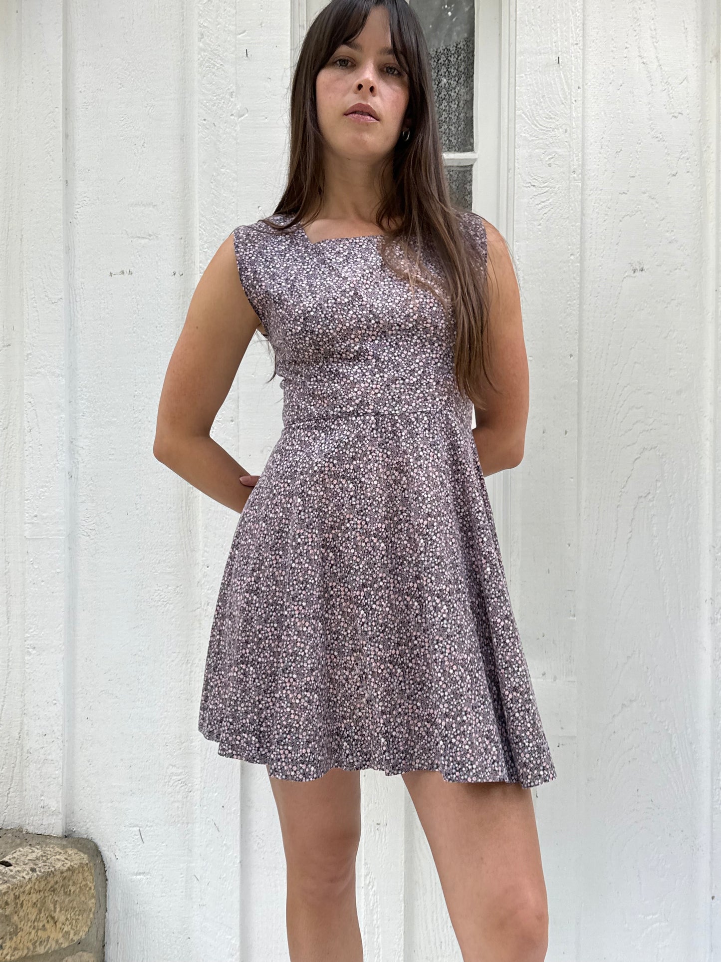 1960s Floral Cotton Mini Dress