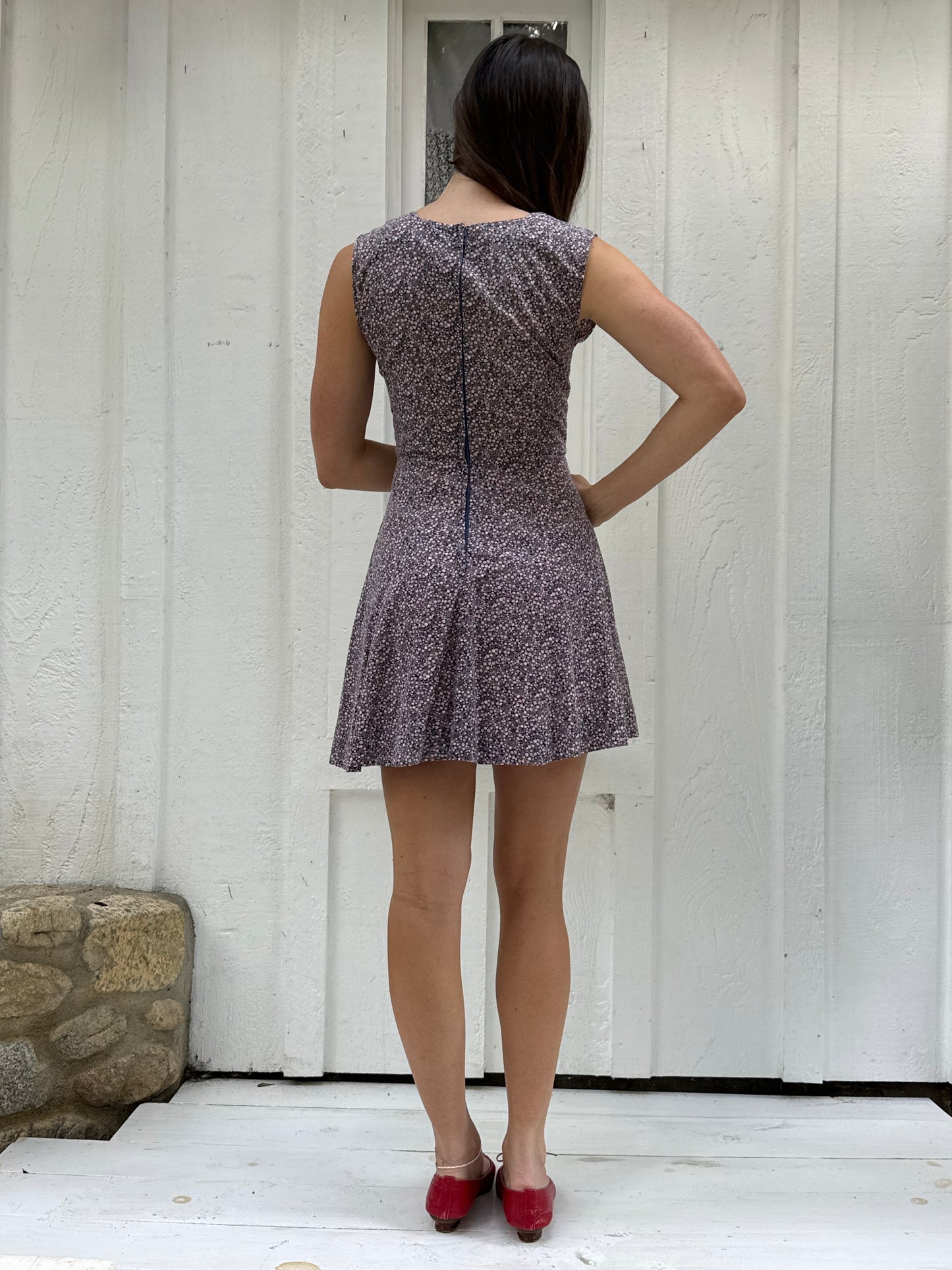 1960s Floral Cotton Mini Dress