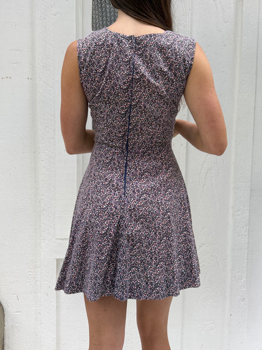 1960s Floral Cotton Mini Dress