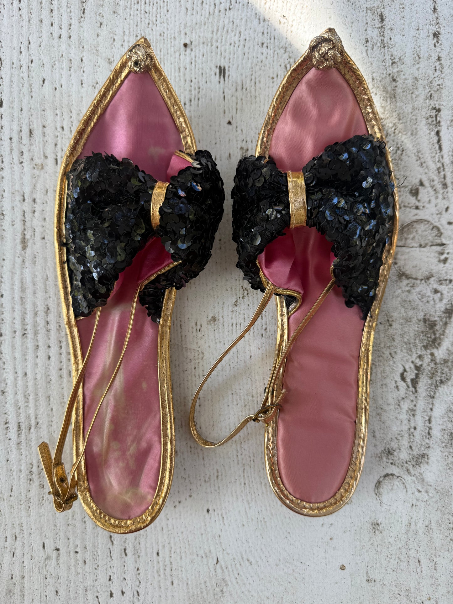 1960s Rose Satin I Dream of Jeannie Skirt and Shoes