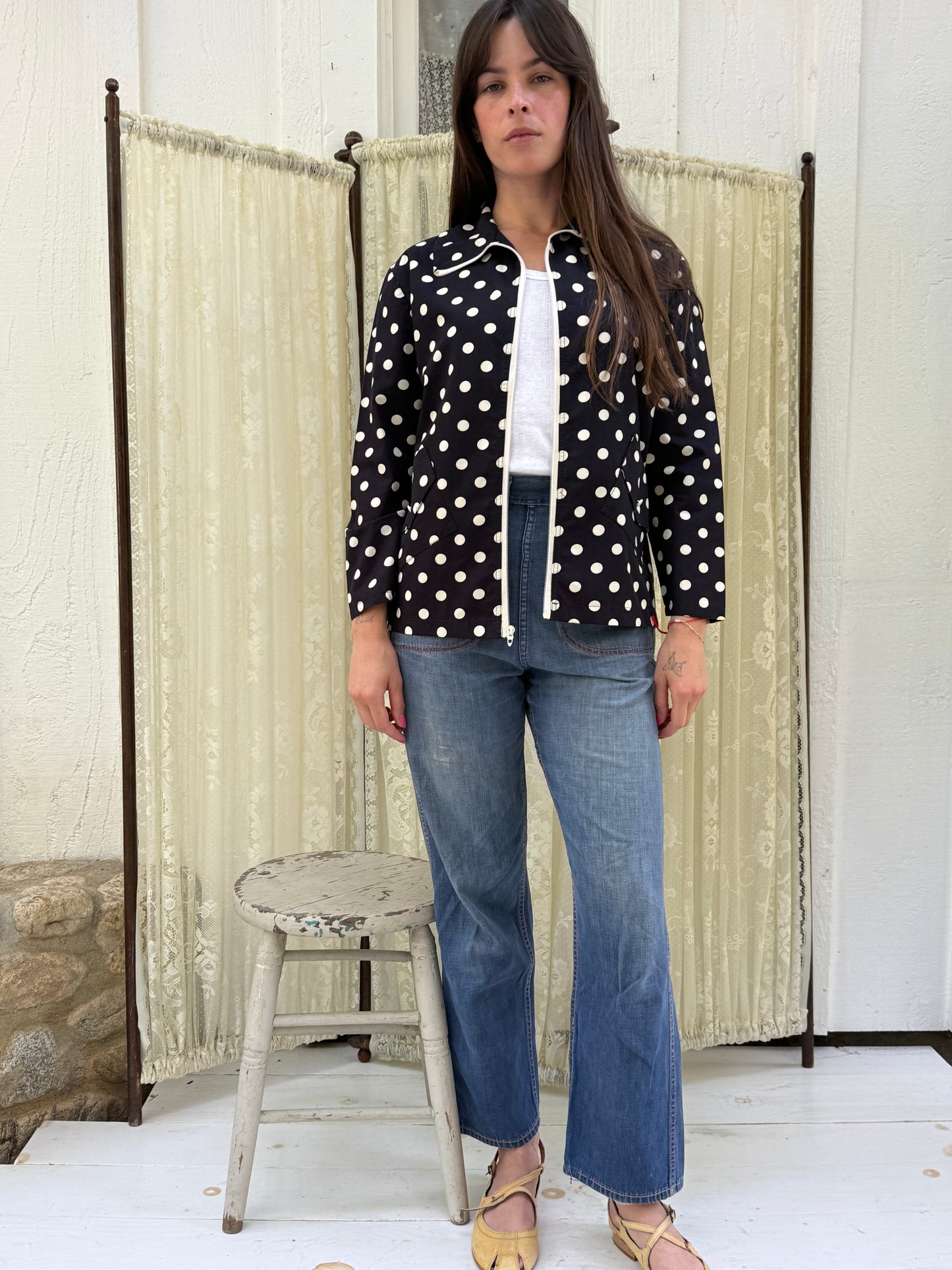 1970s Polka Dot Cotton Jacket