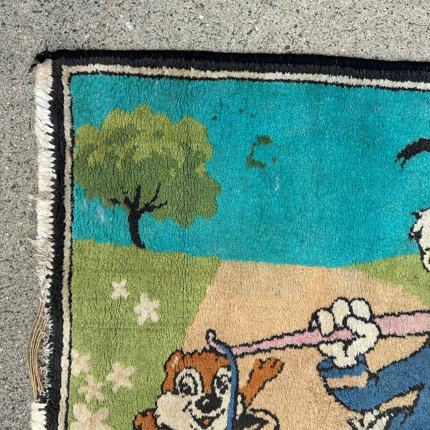 1960s Disney Donald Duck and Chipmunks Rug