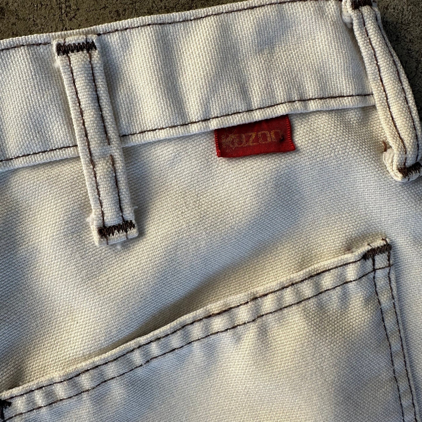 1960s Kazoo Brand Navy Sailor White Pants with Anchor Buttons and Flared