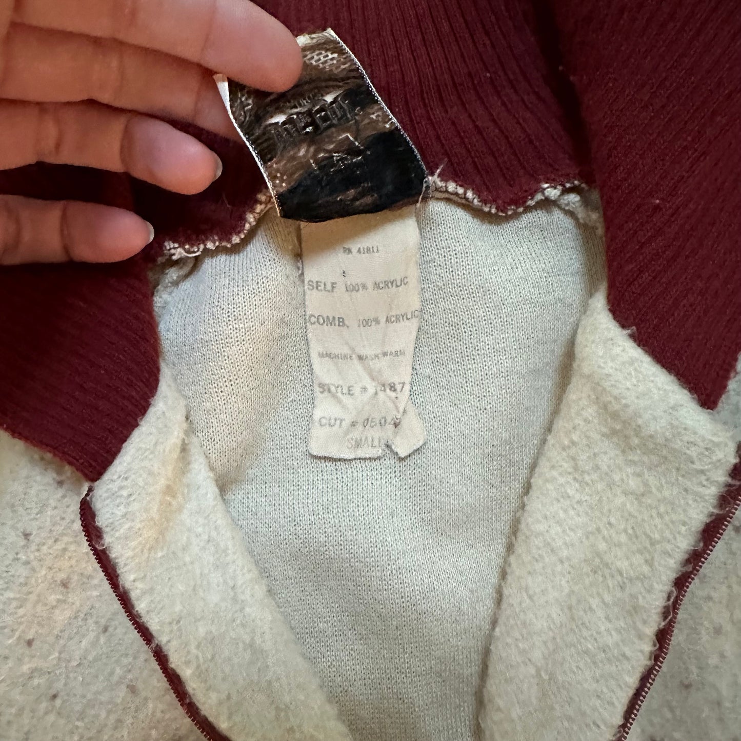 1970s Tomboy of California Quarter Zip Printed Fleece Sweater