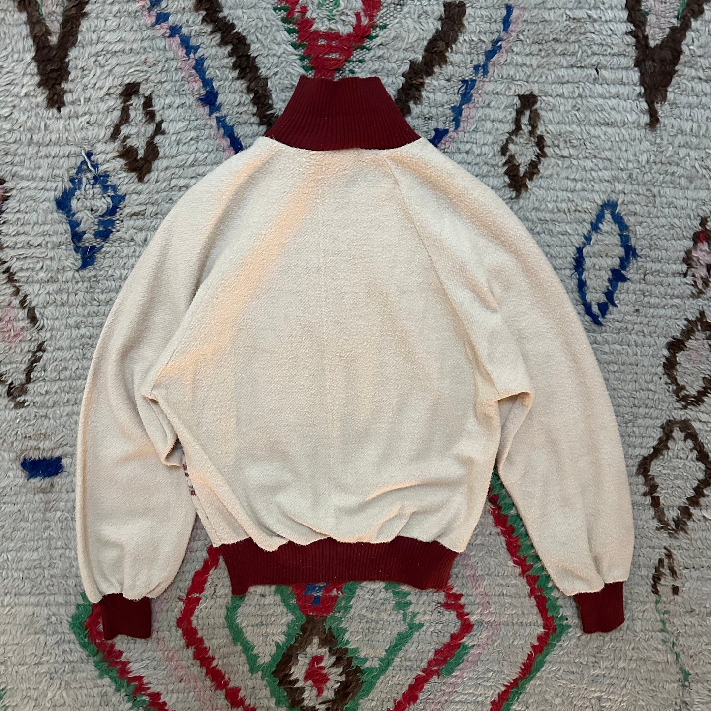 1970s Tomboy of California Quarter Zip Printed Fleece Sweater