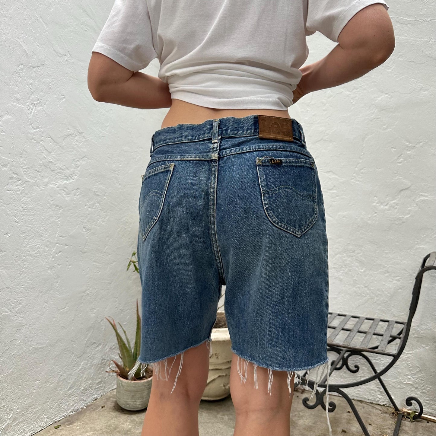 1980s Lee Riders Big Denim Short Cut Offs