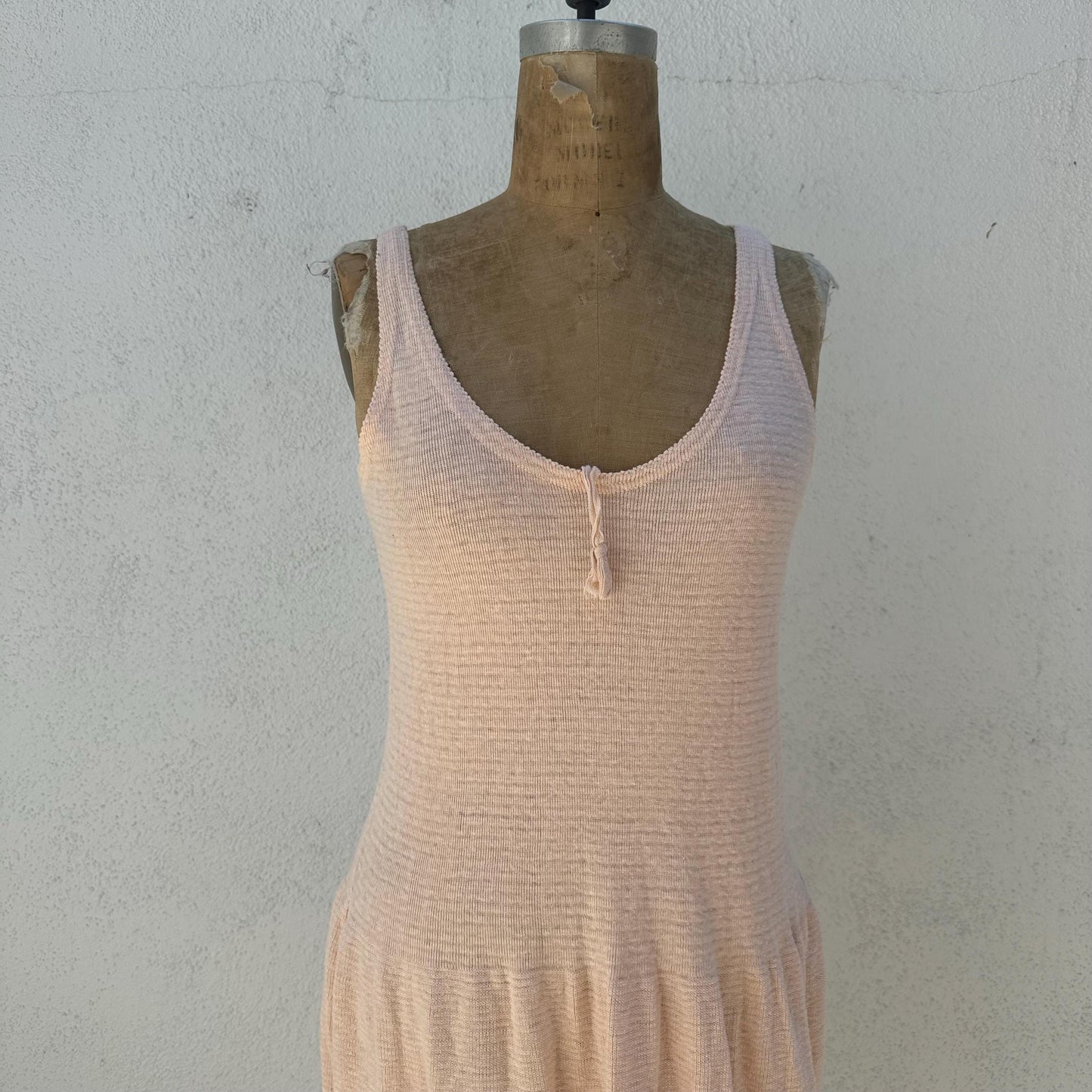 1940s Pink Knit Tank Dress by Indera Figurfit
