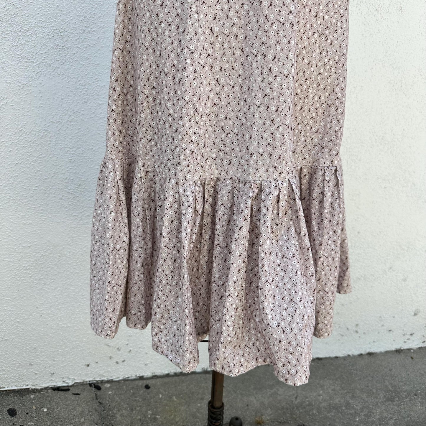 70s Handmade Calico Cotton Button Front Dress