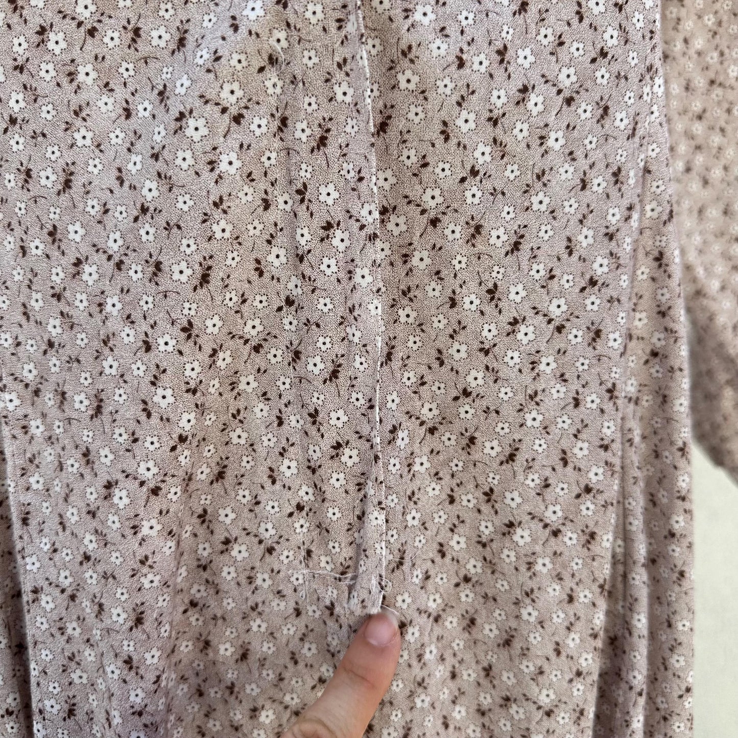 70s Handmade Calico Cotton Button Front Dress