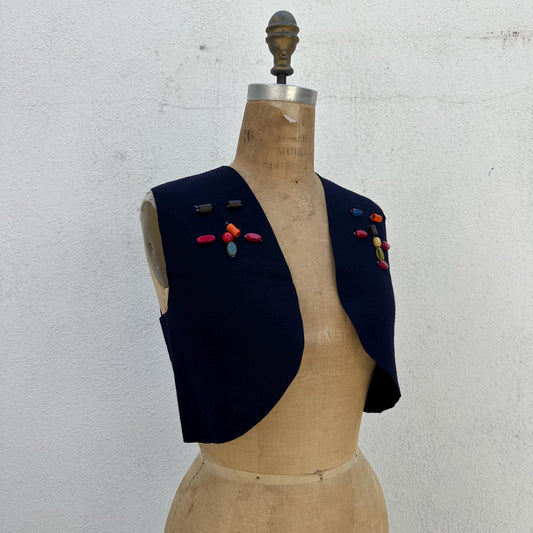 1960s Campfire Girl Folk Vest with Beads