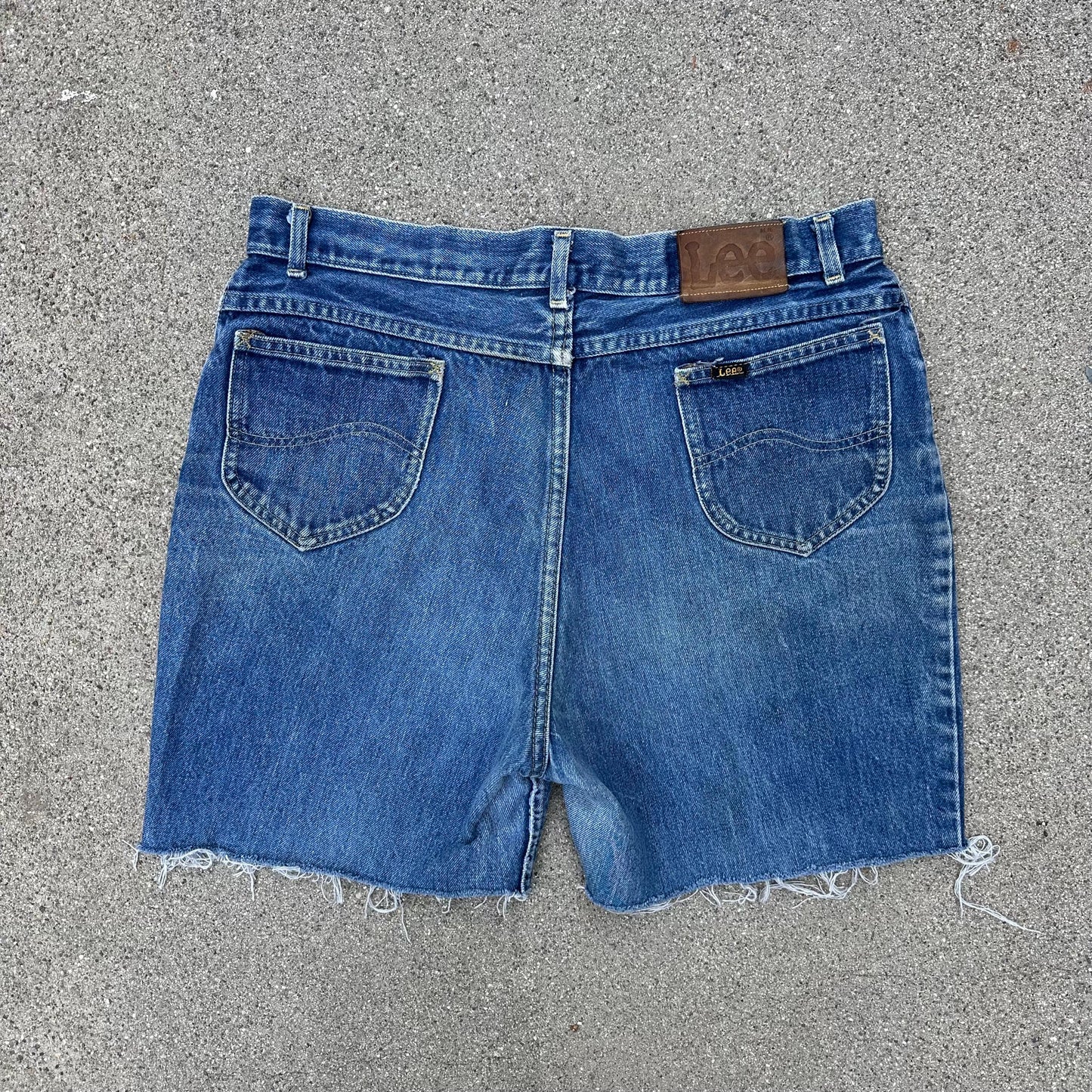 1980s Lee Riders Big Denim Short Cut Offs