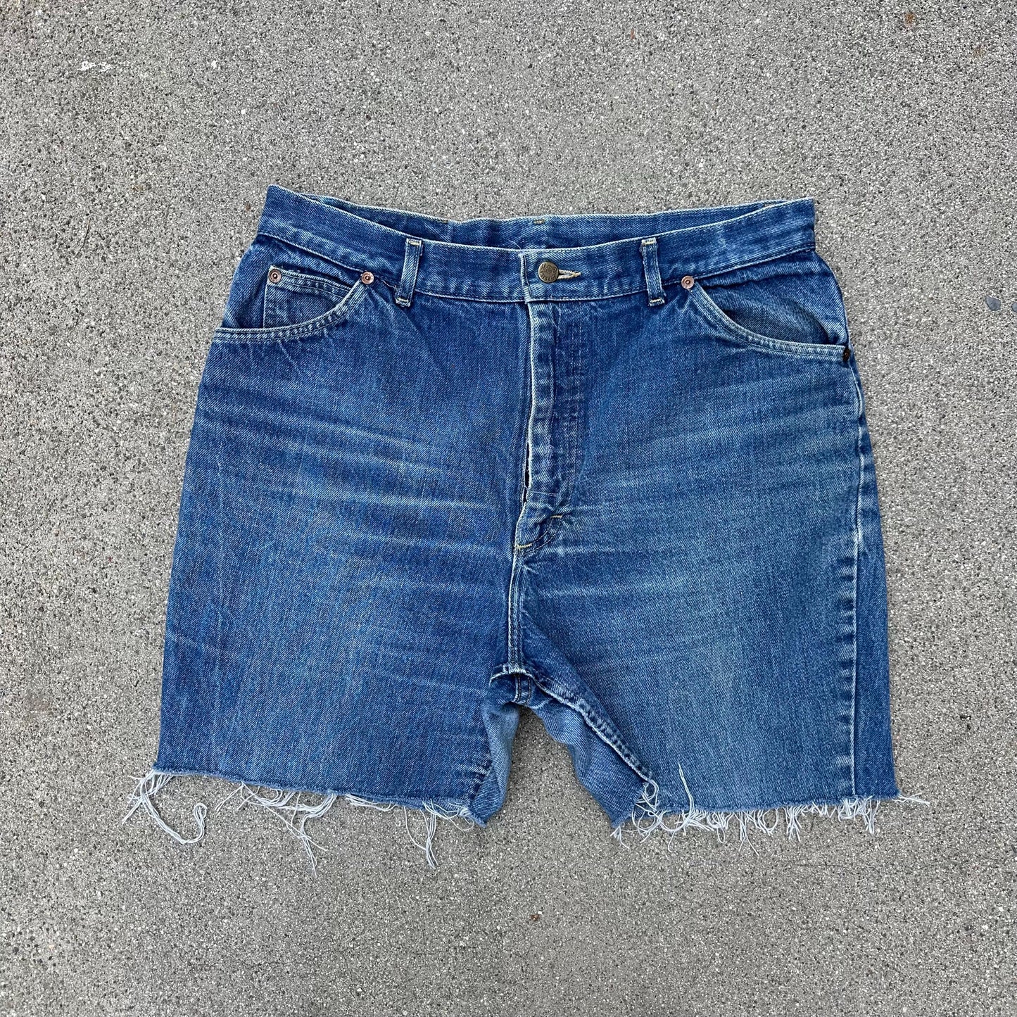 1980s Lee Riders Big Denim Short Cut Offs