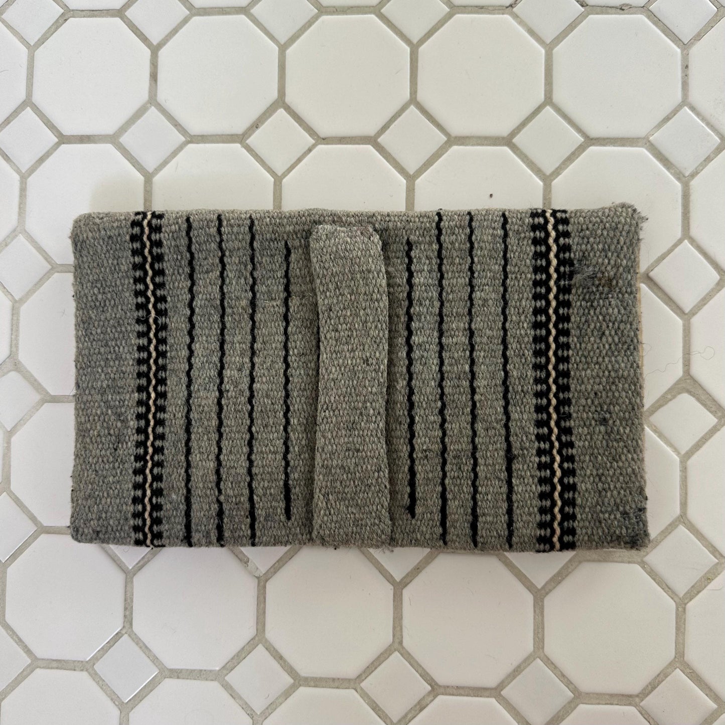 1940s Original Ganscraft Chimayo Clutch in Black Grey Cream