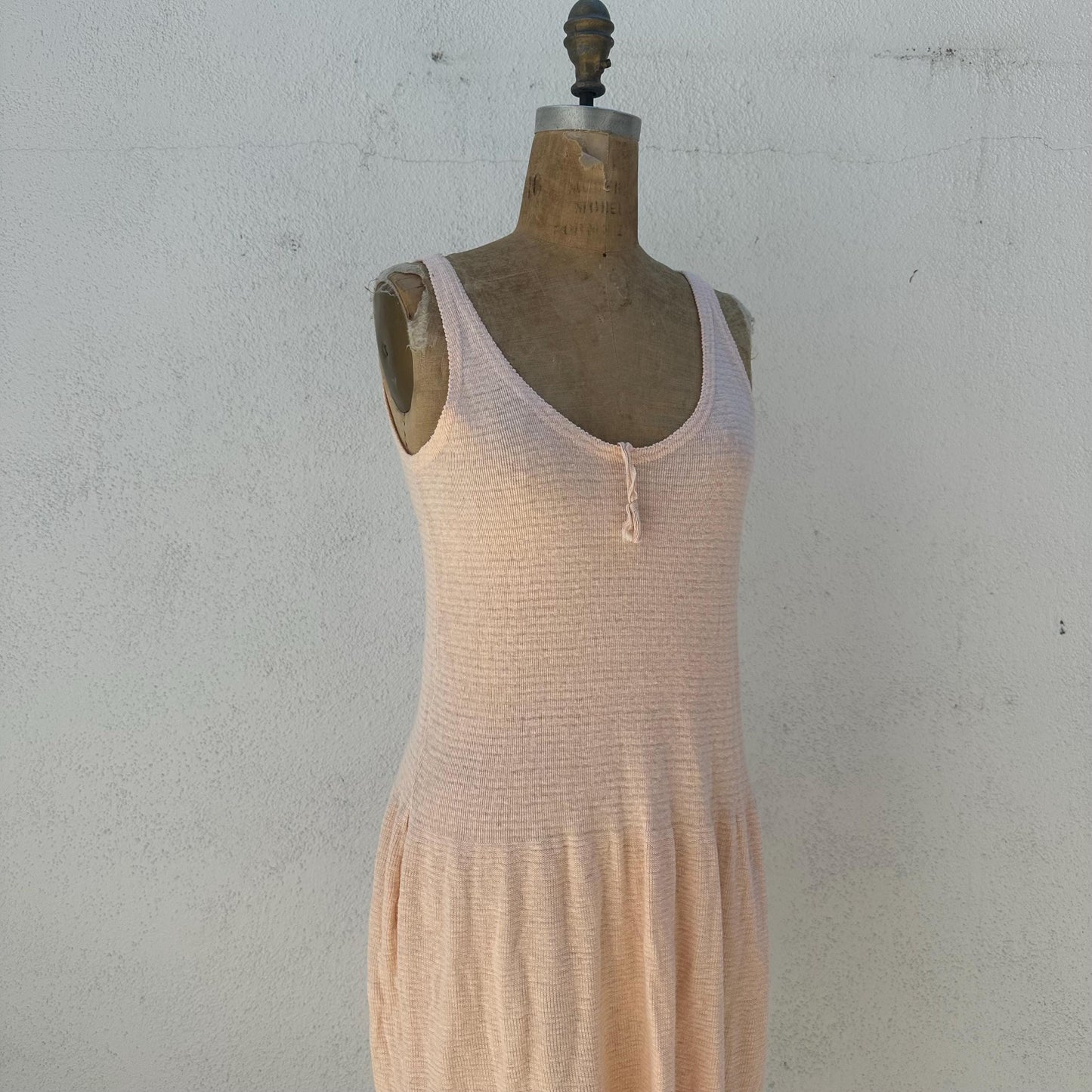 1940s Pink Knit Tank Dress by Indera Figurfit