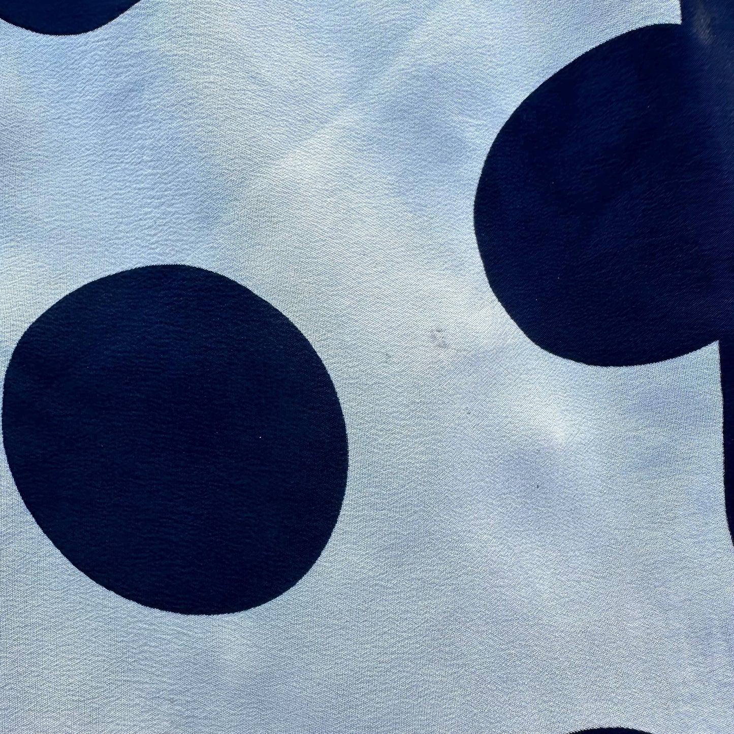 1970s Silk Bill Blass Navy White Polka Dot Scarf