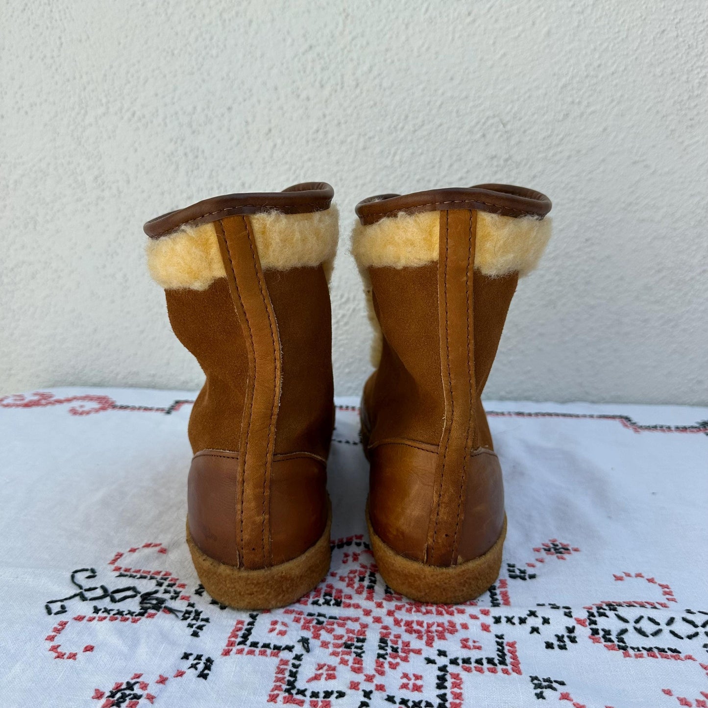Rare 70s LL Bean Front Zip Shearling Boots size 9/10