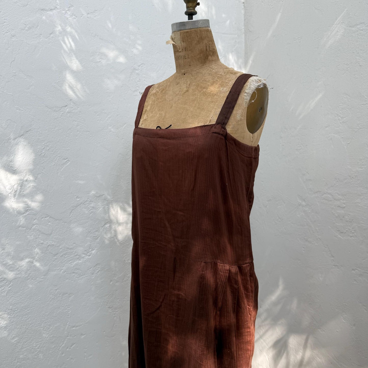 Victorian Cotton Brown Eyelet Trim Slip Dress