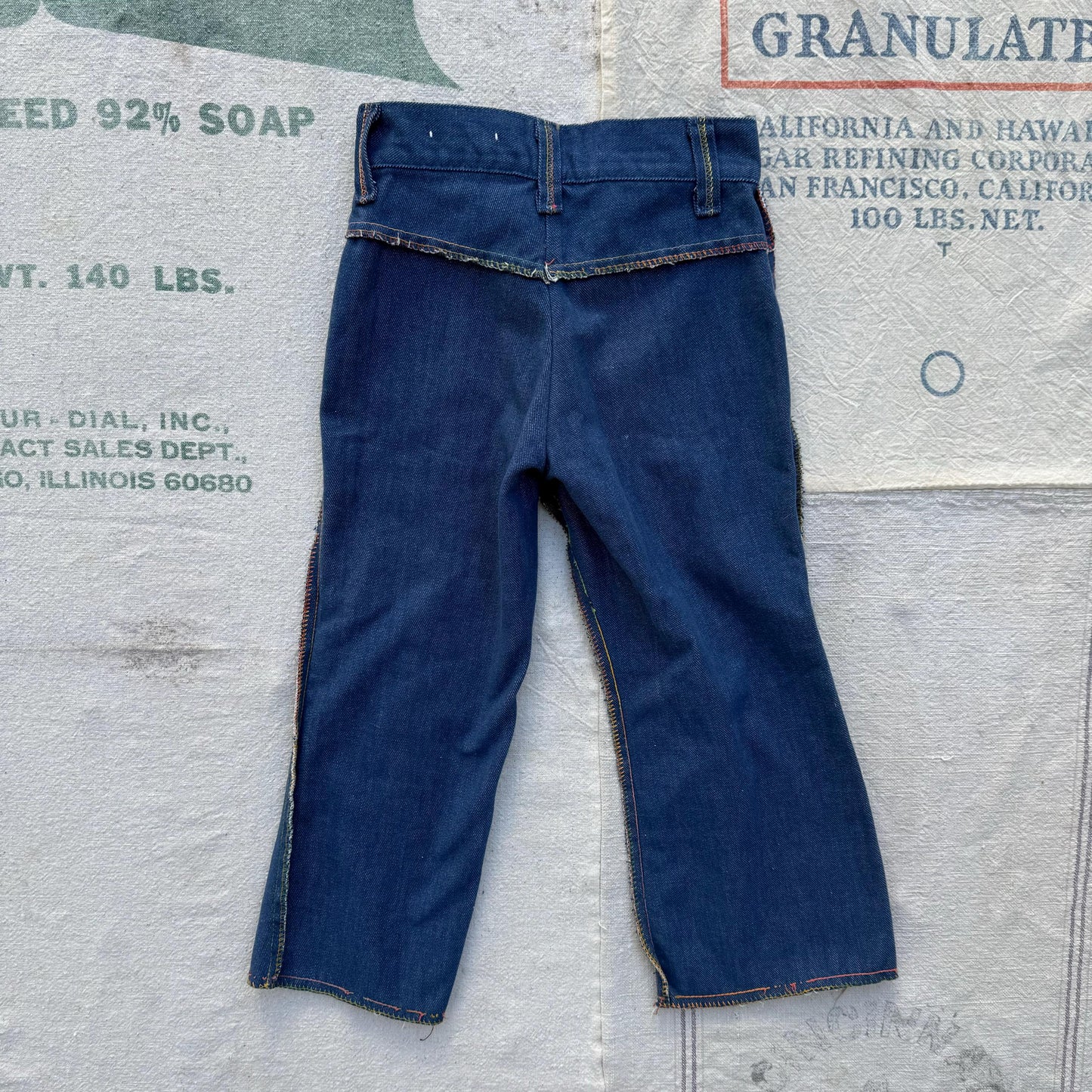 1970s Kids Rainbow Outside Seam Denim