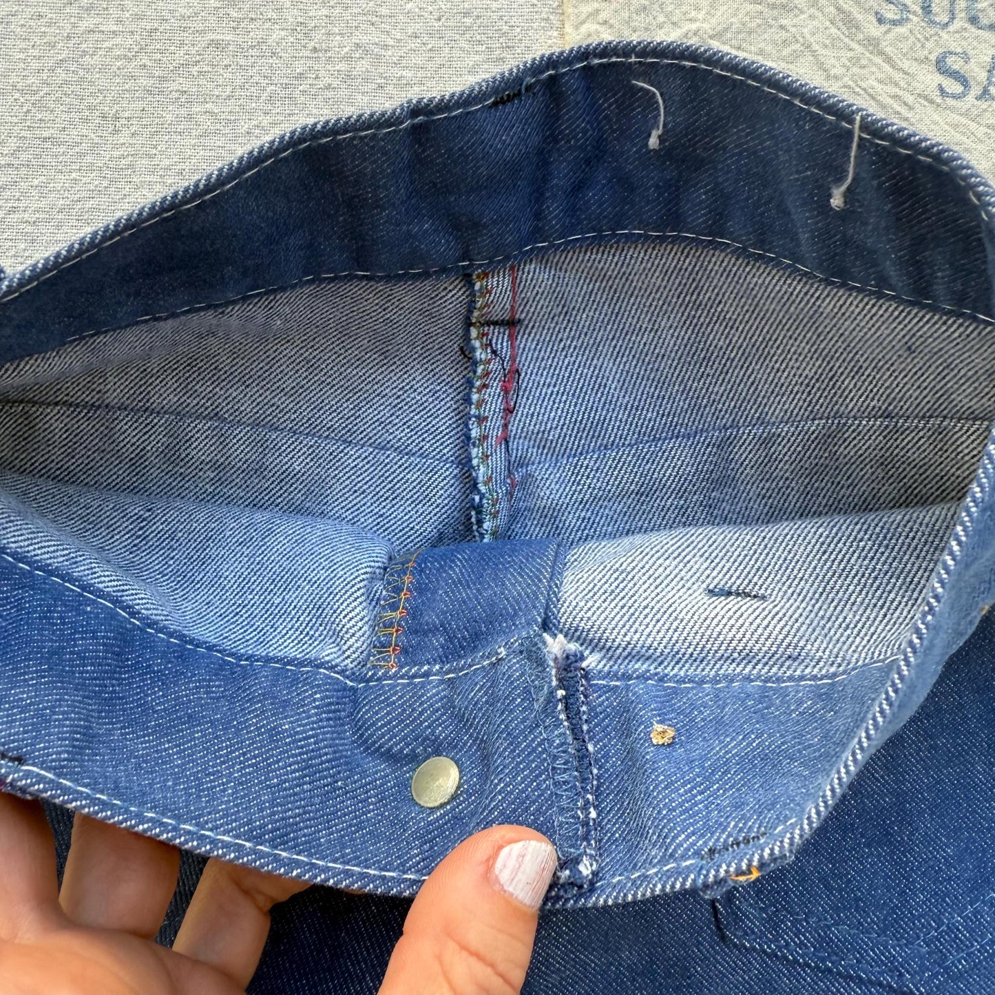 1970s Kids Rainbow Outside Seam Denim