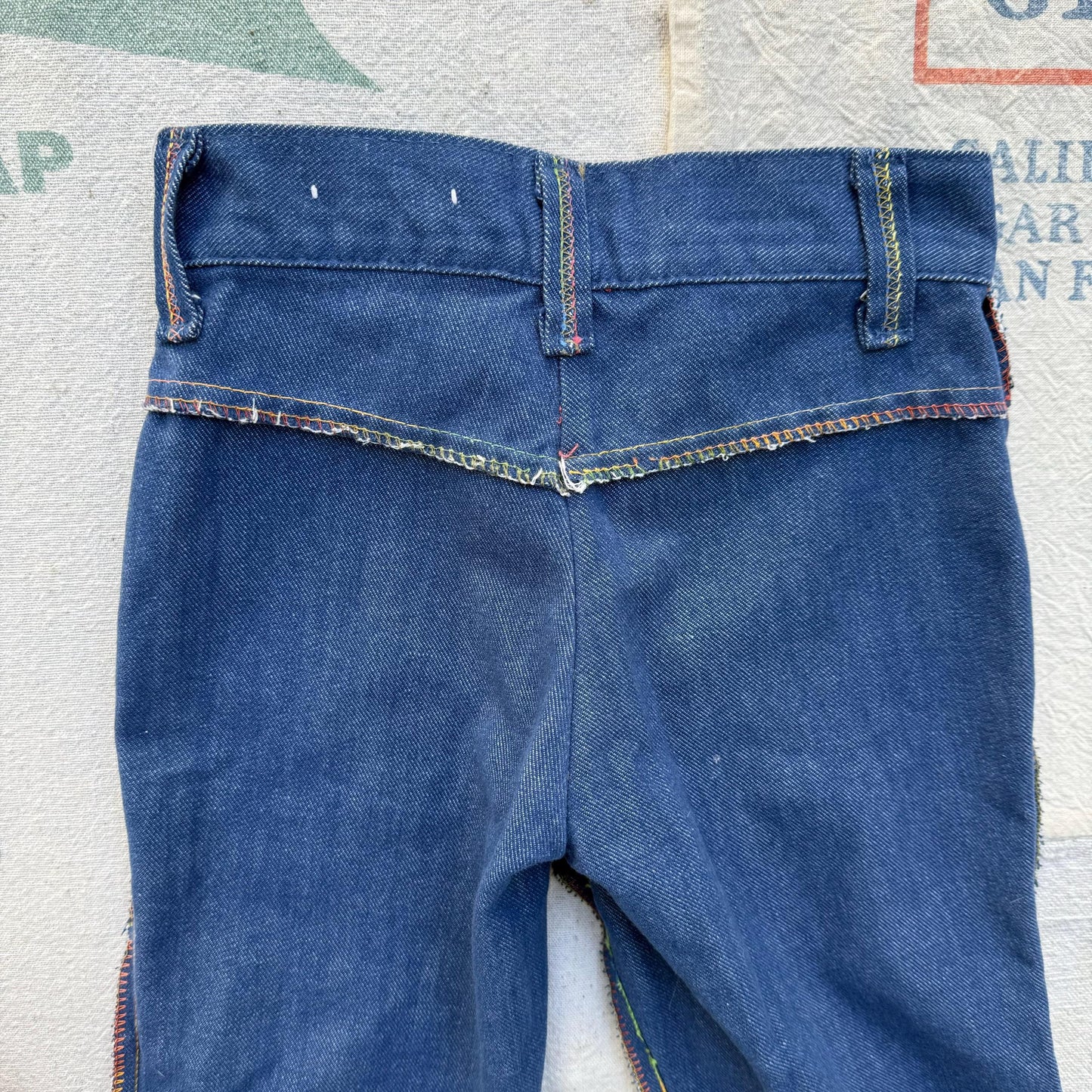 1970s Kids Rainbow Outside Seam Denim