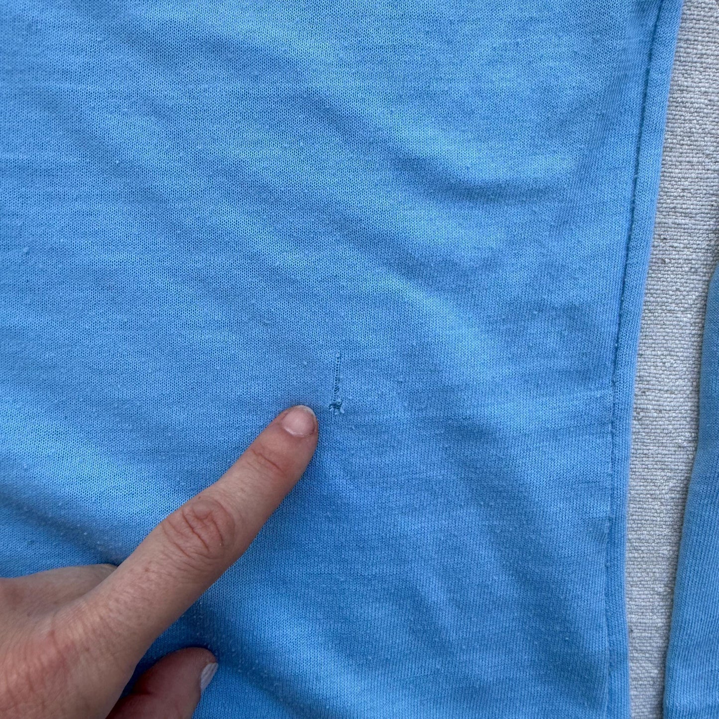1970s Import Records Jem Records Long Sleeve Blue Faded T-Shirt