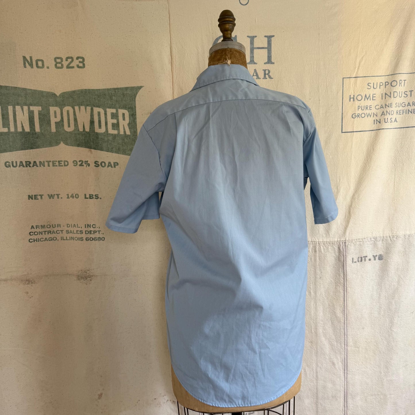 1970s Perma Neat Schlitz Malt Liquor Chain Stitched Work Shirt