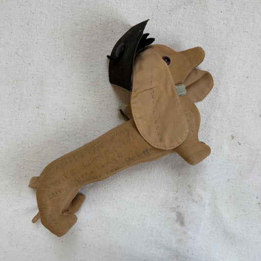 1950s Senior Signature Graduation Stuffed Dachshund Weiner Dog Plush