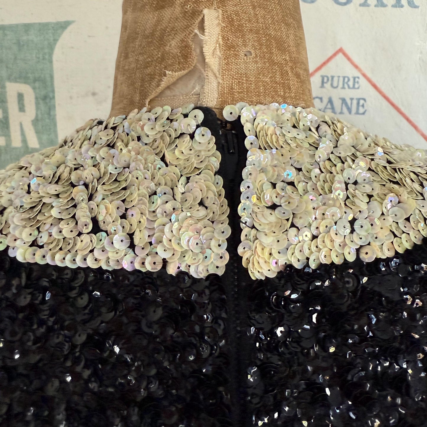 1960s Bruce Arnold Sequin Peter Pan Collar Top with Bow