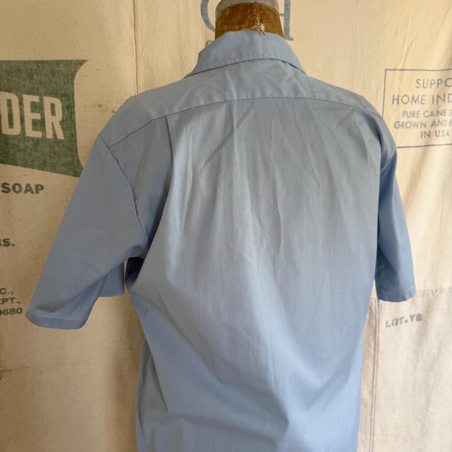 1970s Perma Neat Schlitz Malt Liquor Chain Stitched Work Shirt