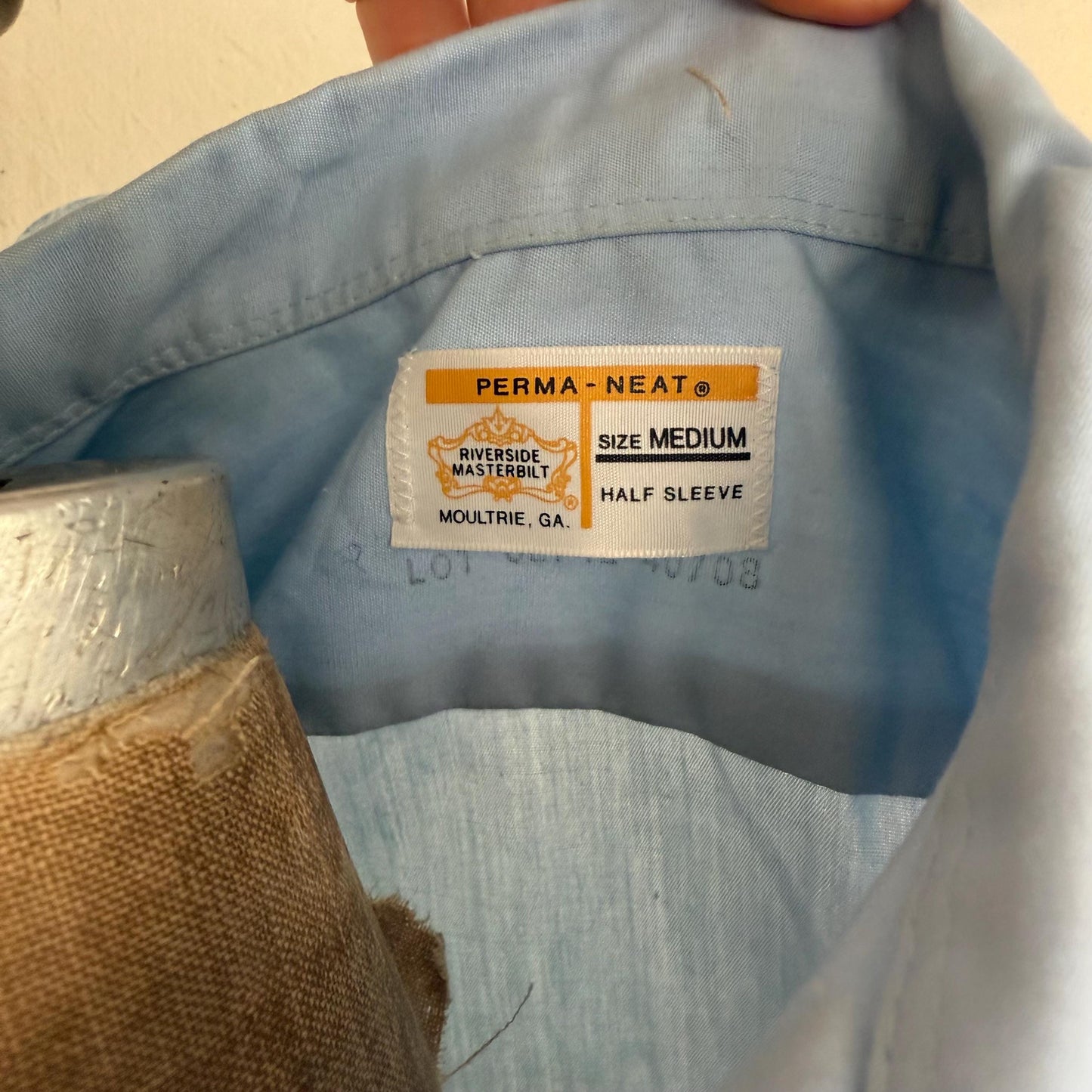 1970s Perma Neat Schlitz Malt Liquor Chain Stitched Work Shirt